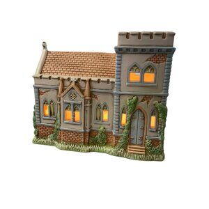 Lefton Honey Brook Hollow Easter Spring Cottage Church Lighted Building Retro